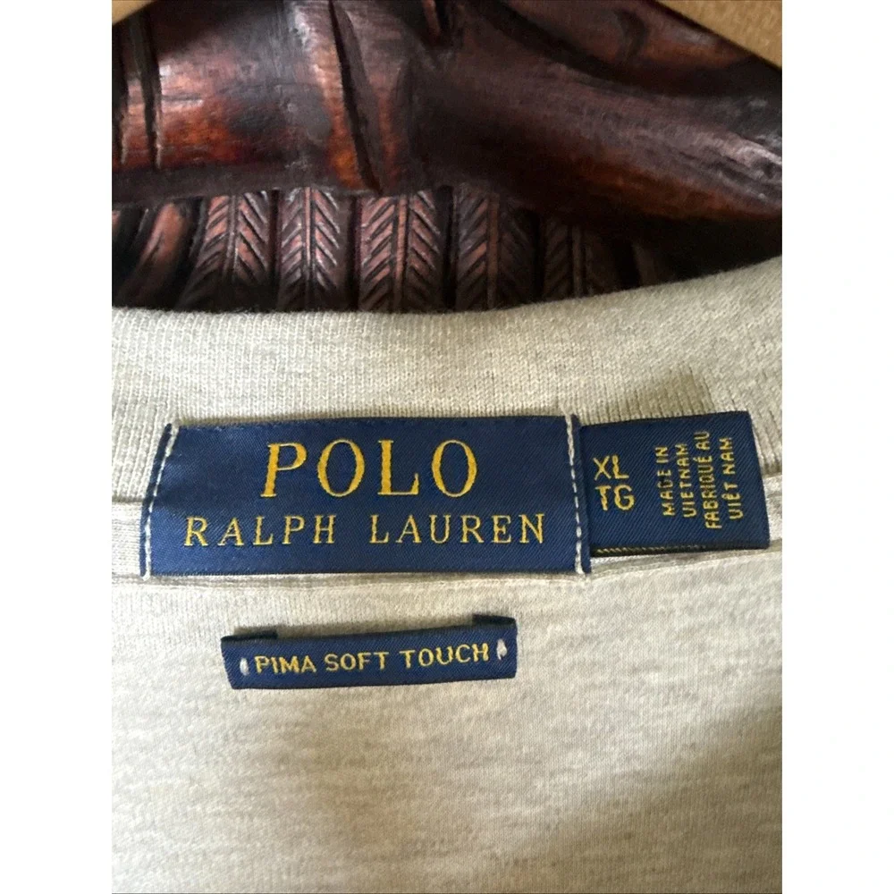 Polo Ralph Lauren Mens classic polo heather cream size‎ XL Pima Soft Touch